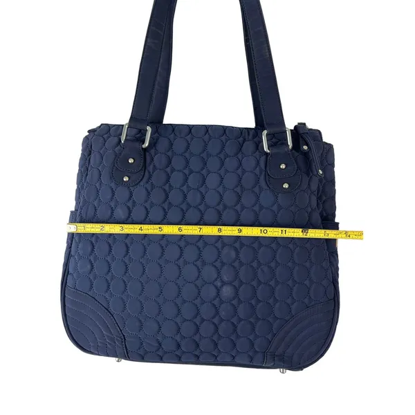 Vera Bradley Blue Quilted Microfiber Zipper Tote - Image 6
