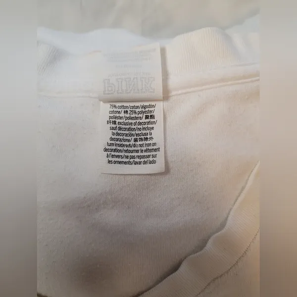 PINK Victoria's Secret White V-Neck Sweatshirt - Image 7