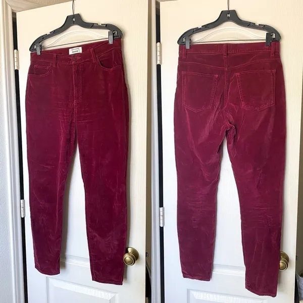 Reformation Pant‎ Rebecca Velvet High Rise Skinny Aubergine 31 GUC - Image 2