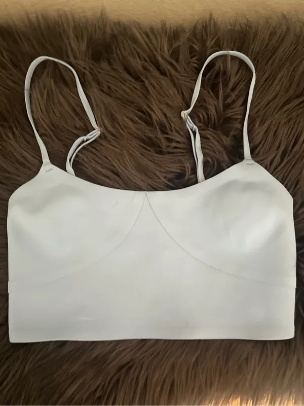 Free People Intimately Brinley Cutout Longline Bralette Light Blue Crop Top SzXS - Image 4
