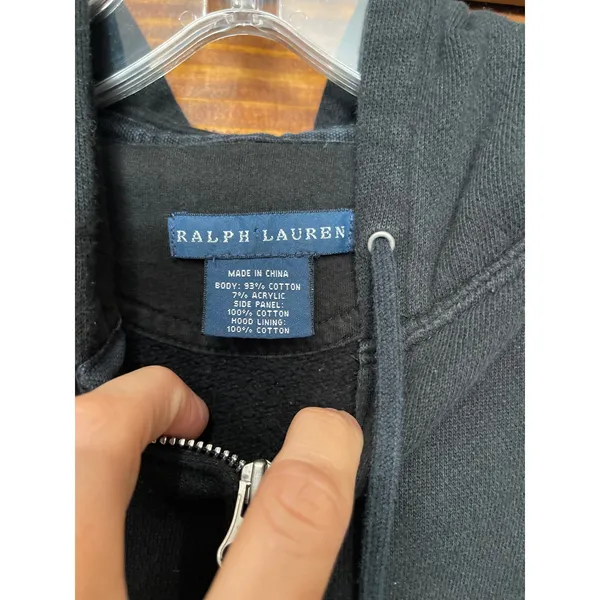 Ralph Lauren zip up French terry hoodie small - Image 3