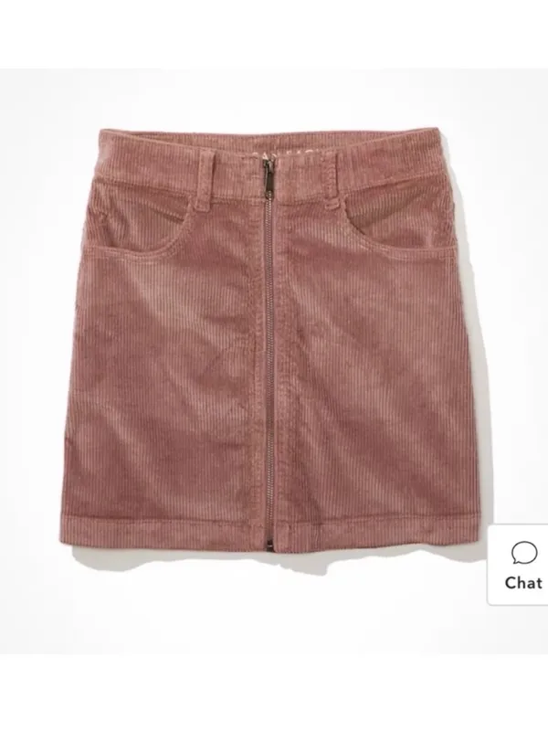 American Eagle Zipper Corduroy Super Hi-Rise A-line Skirt, NWT mauve 6 /28 - Image 3