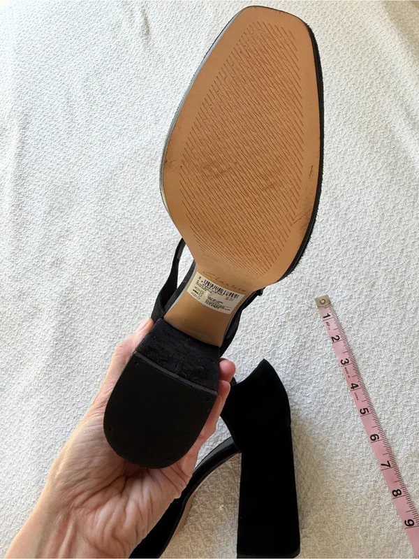 Clarks Sheer 100 Strap Pump Mary Jane Platform Shoes 10 Black Suede NEW - Image 5