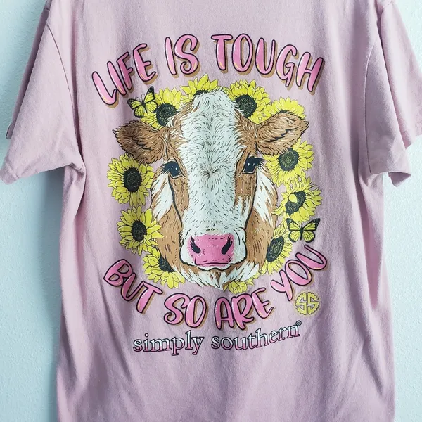 Simply Southern Life is Tough Cow Tee - Image 3