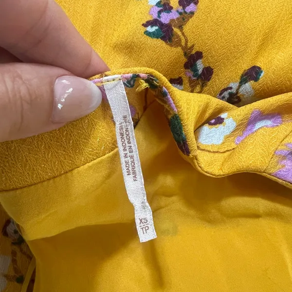 Free People FP Yellow Lost in You Floral Midi Dress XS - Image 7