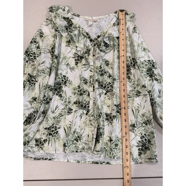 Emaline Blouse Women Large Button Floral Work Travel Office Lightweight Vacation - Image 4