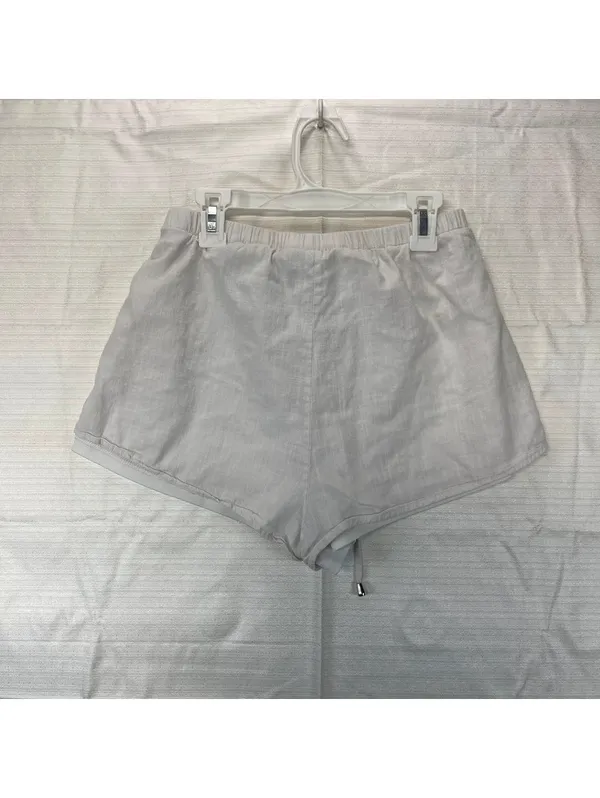 Princess Polly Women's White 100% Cotton Drawstring Shorts Size 4 - Image 2