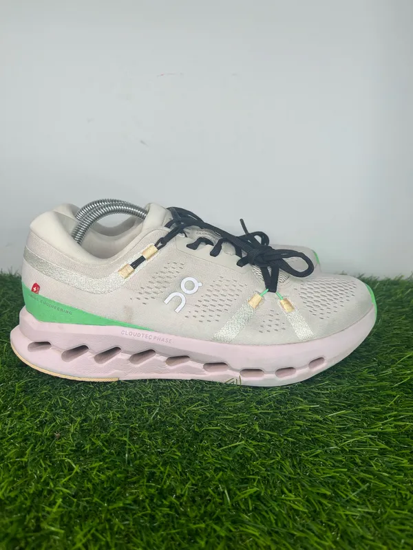 On Cloud Cloudsurfer Next CloudTec Phase Women’s Size 10.5 Running Shoes White Green Pink - Image 3