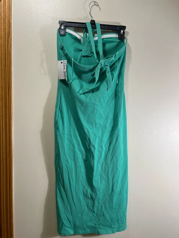 NWT Nine West Green Halter Dress - Image 4