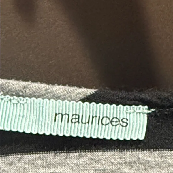 Maurices Black and Gray Striped Short Sleeve Top - Image 2