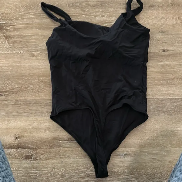 NWOT large womens bodysuit - black stretchy - thong back - Image 3