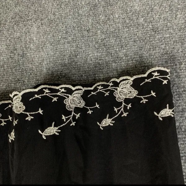 Y2K Vintage City Triangles Black Maxi Dress silver Accents medium Babydoll party - Image 8