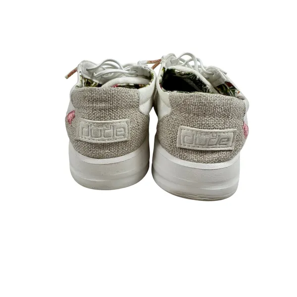 Hey Dude Karina Natural Coconut White Canvas Sneakers Womens 6 - Image 7