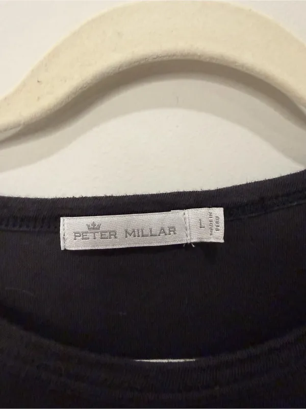 Peter Millar Black‎ Pima Cotton Crew Neck T-Shirt Size Large - Image 2