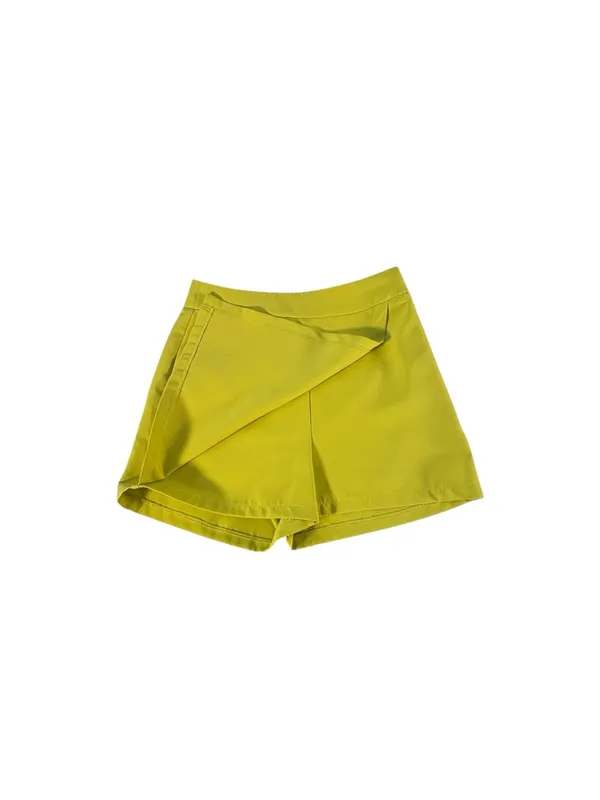 Sincerely Jules Chartreuse Skort S Wrap Mini High Waist Tenniscore Y2K - Image 3