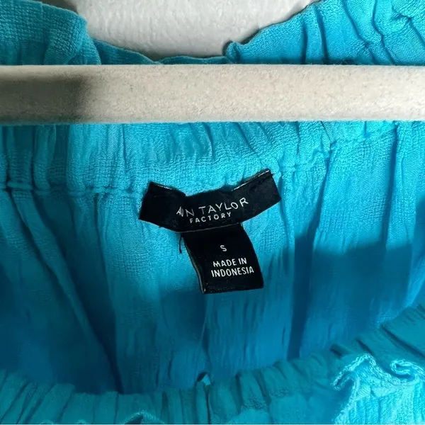 Ann Taylor Factory‎ Womens Size S Textured Chiffon Off The Shoulder Blouse - Image 7