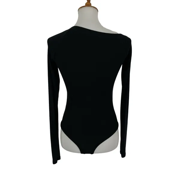 Alix NYC Bodysuit Medium Black Long Sleeve Slim Fit Sexy Club Minimal - Image 4
