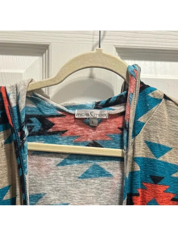 Western Aztec/Tribal Cardigan women Size L - Image 5