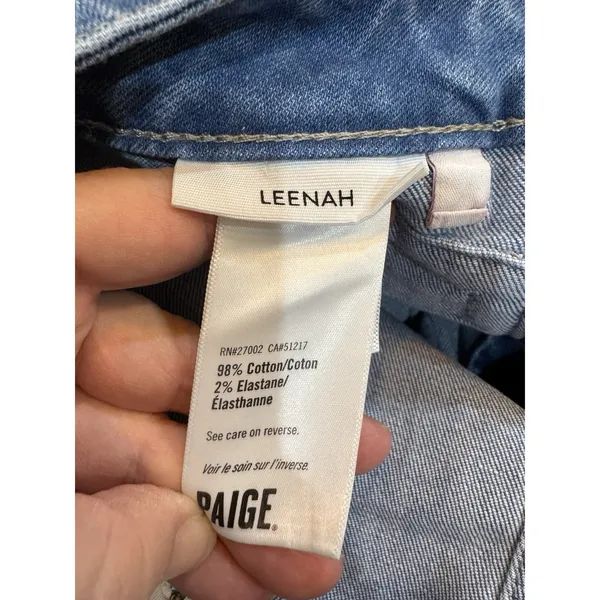 PAIGE Leenah Patch Pocket Wide Leg Jeans Adley Size 24 - Image 10