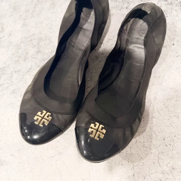 Tory Burch Jolie ballet elastic band flats Black Leather Size‎ 9.5 - Image 2
