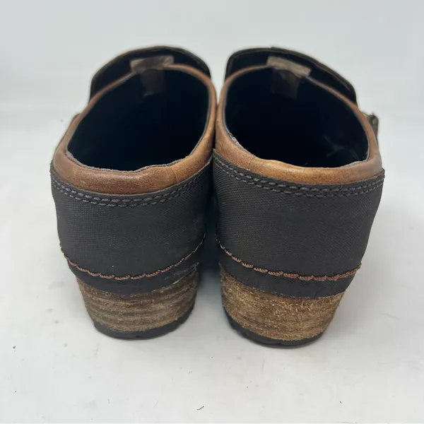 Merrell J42468 Leather Clog Mule Slip On Brown Stacked Heel Comfort Shoes 6 - Image 4