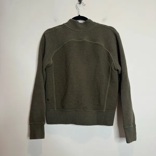 Lululemon Women’s On Repeat Bomber Jacket 8 Dark Olive Athletic Active Full Zip - Image 5