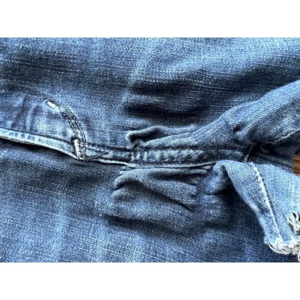 Agolde Women's 28 Shorts Blue‎ Denim Stretch Cutoff Distressed 2" Inseam - Image 2