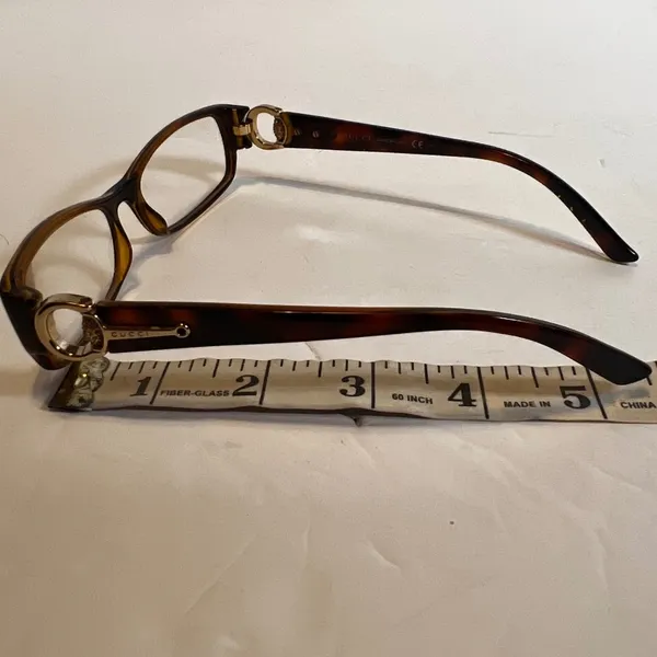 Gucci Eyeglasses Womens GG 3553 Dark Tortoise Gold Horsebit Crystal Frames Only - Image 12