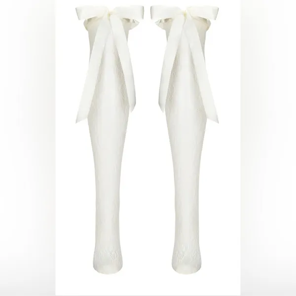 NWOT Stems Lolita Knee Socks in White - Image 3