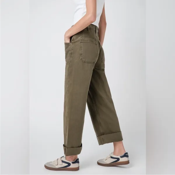 FREE PEOPLE We The‎ Free Palmer Cuffed Jeans Army green sz 32 - Image 2