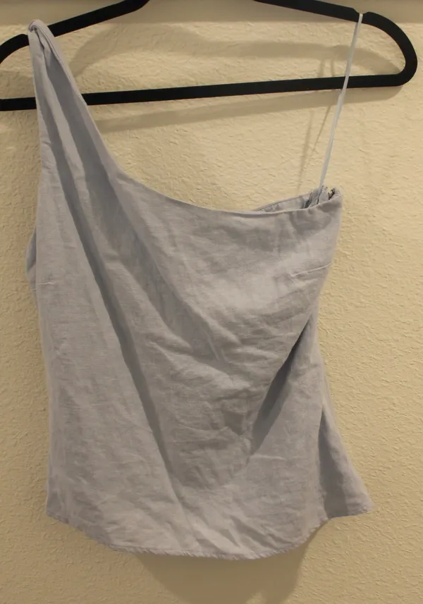 Hollister Linen Blend One Shoulder Top - Image 2