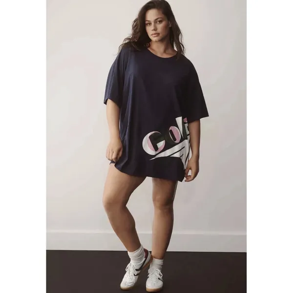 Anthropologie Gola x Anthropologie Navy Oversized Boyfriend Tee Women's Size L‎ - Image 6