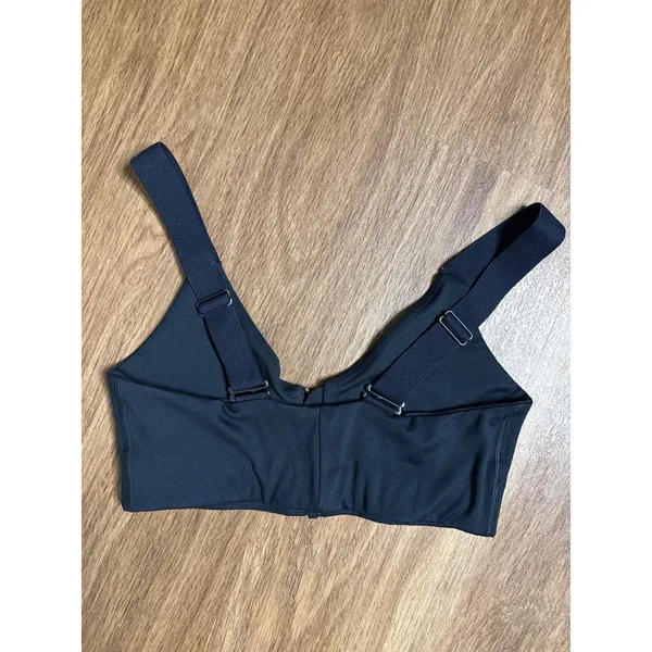 Girlfriend Collective Black Front Zip Sports Bra XS Adjustable Straps Activewear - Image 2