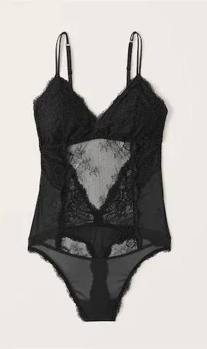 Abercrombie Black Vintage Lace Bodysuit - Image 2