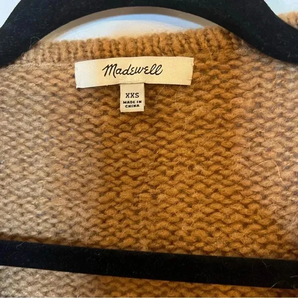 Madewell women’s sweater‎ XXS Wool Alpaca blend cropped color block - Image 3