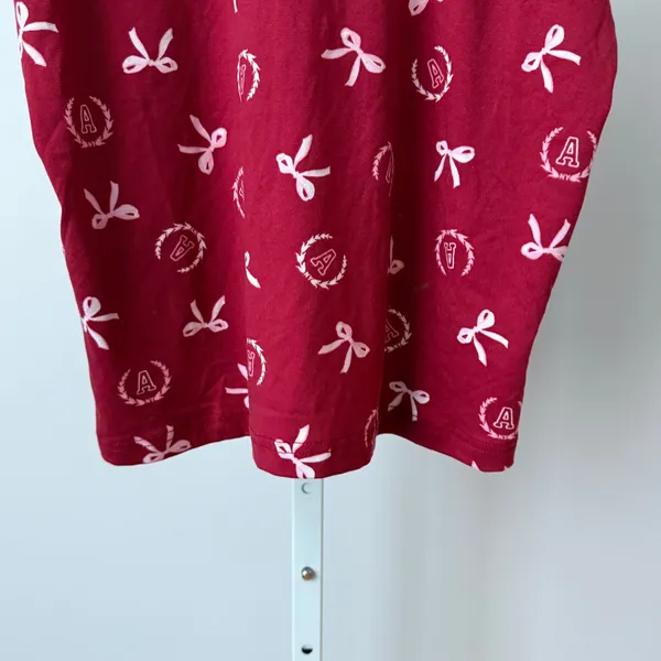Aeropostale Dainty Bows Preppy Bella Swan Fairy Sleepwear Tank Top S Red - Image 3