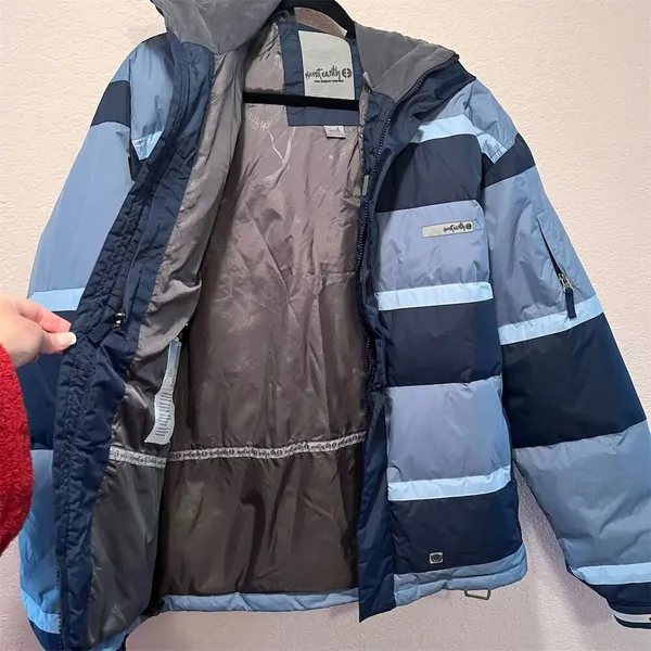 *30off3* NWOT. Planet Earth Unisex Blue Puffer Jacket M Winter Casual Mid-Length - Image 4