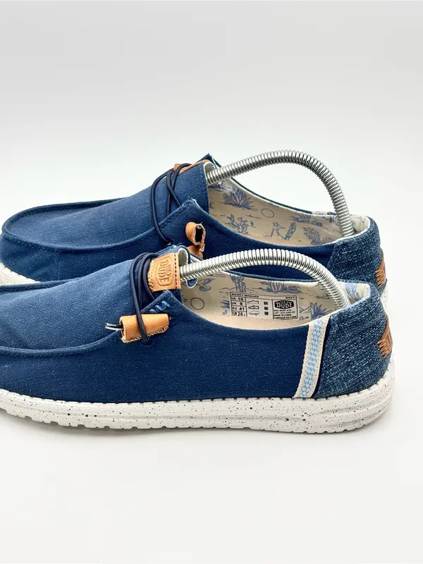 Hey Dude WENDY WASHED Navy Canvas Slip-On Loafers Size 10 - Image 5
