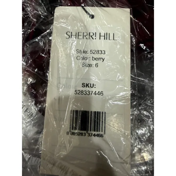 Sherri Hill 52833 Berry Taffeta Strapless Ball Gown Sz 6 NWT‎ - Image 4