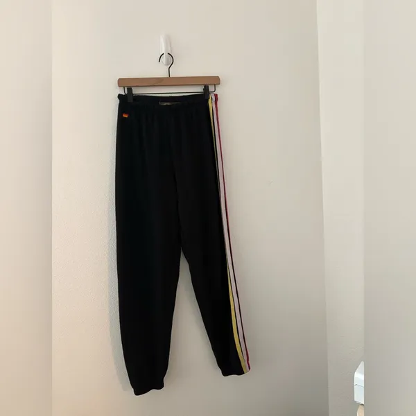 Aviator Nation 5 stripe sweatpants in black wonka - Image 2