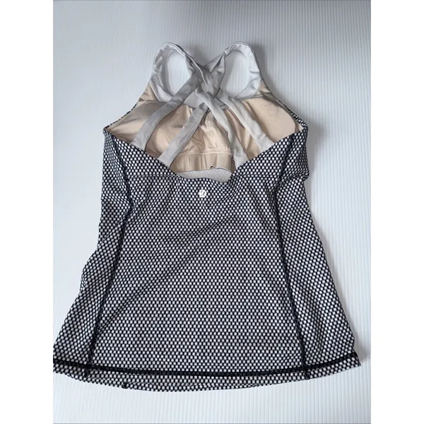 Lululemon Athletic Workout Top‎ Size 8 Black White - Image 4