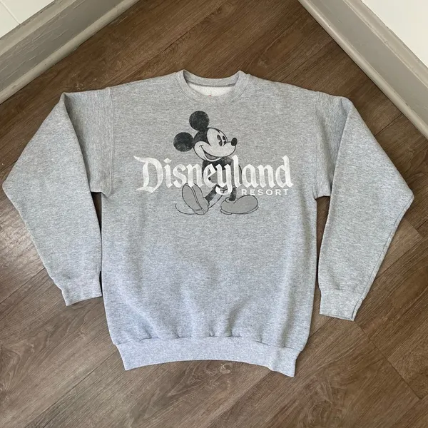 Hanes Disneyland Resort Crewneck Sweatshirt Mickey Mouse Grey Women’s Size S - Image 4