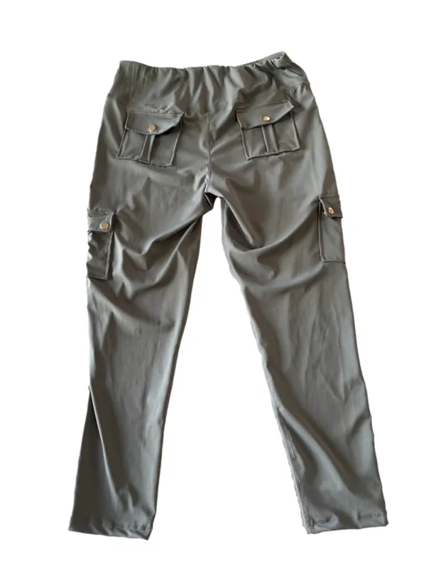 Women's Khaki Green Color Pull On Cargo Style Yoga Pant Size XXL #260855 - Image 3