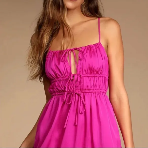 Free People Women’s Meant to Be Mini Slip Dress in Orchid Pink Size Small NWOT - Image 3