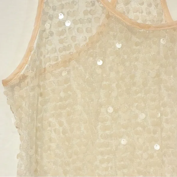Free People Intimately Size XS Peach Sequins Women's Top Tank NEW - Image 2