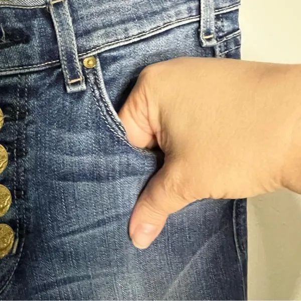 McGuire Gainsbourg Exposed Button Fly Raw‎ Gem Crop Denim Jeans - Image 9