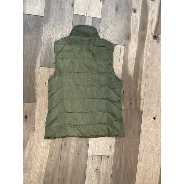 GUESS Sherpa Lined Puffer Vest Olive Green Size S Cozy Warm Casual - Image 9