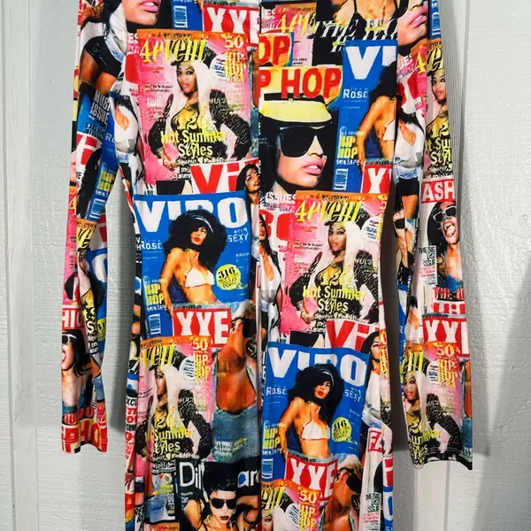 Vintage Harlem Bodycon Bodysuit Size Medium EUC - Image 9