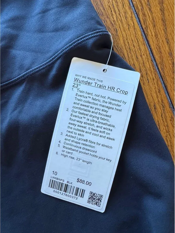Lululemon Wunder Train High Rise 23” Black Size 10 NWT - Image 4