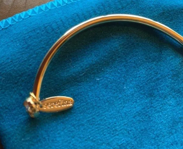 Serefina gold crystal bangle/cuff bracelet - Image 3